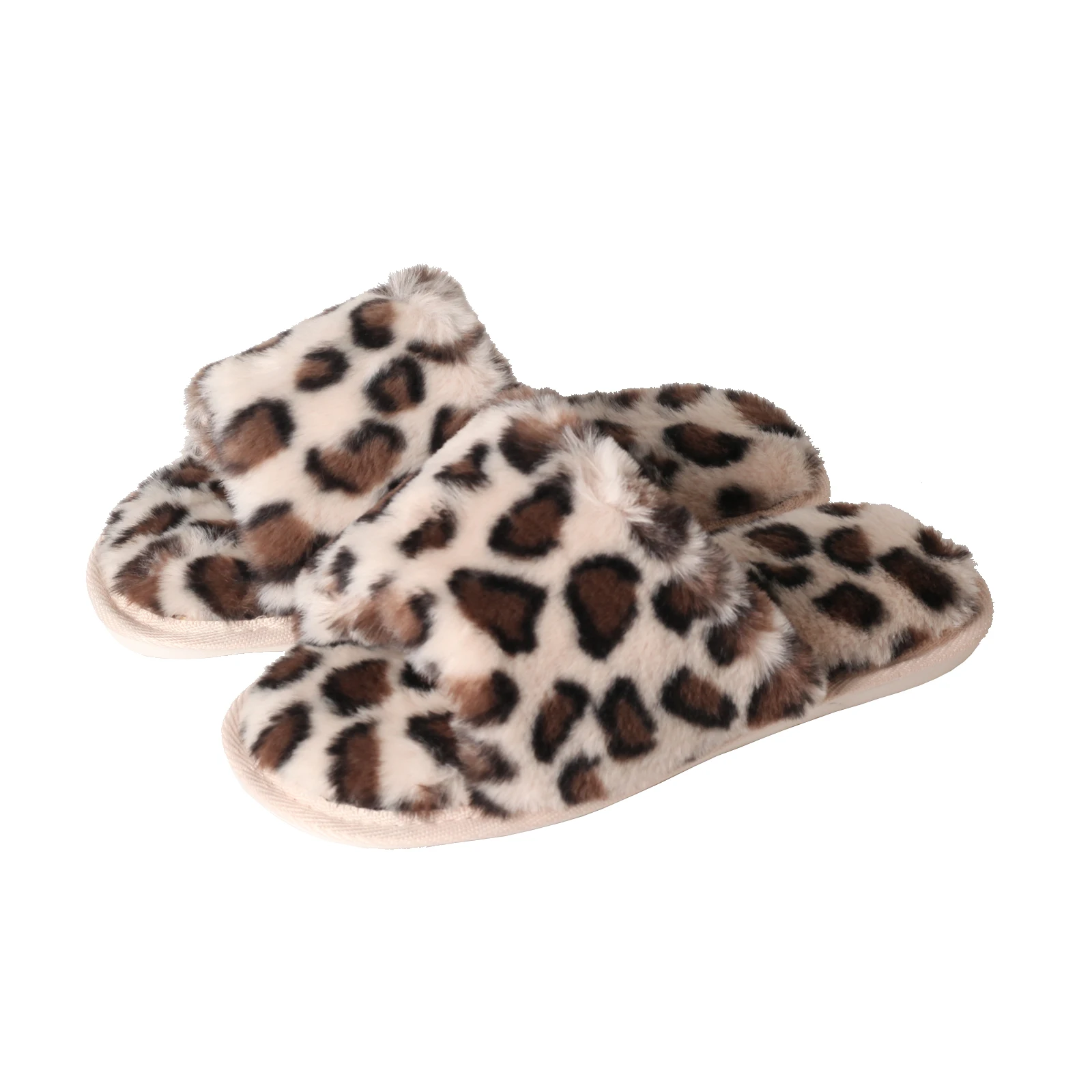 Autumn and Winter Indoor Women's Fashionable Leopard Plush Thin Soled Slippers image 2