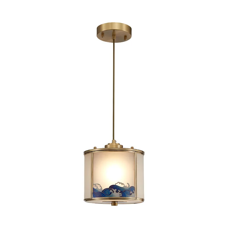 

New Chinese style, all copper, chandelier, bedroom, bedside, zen