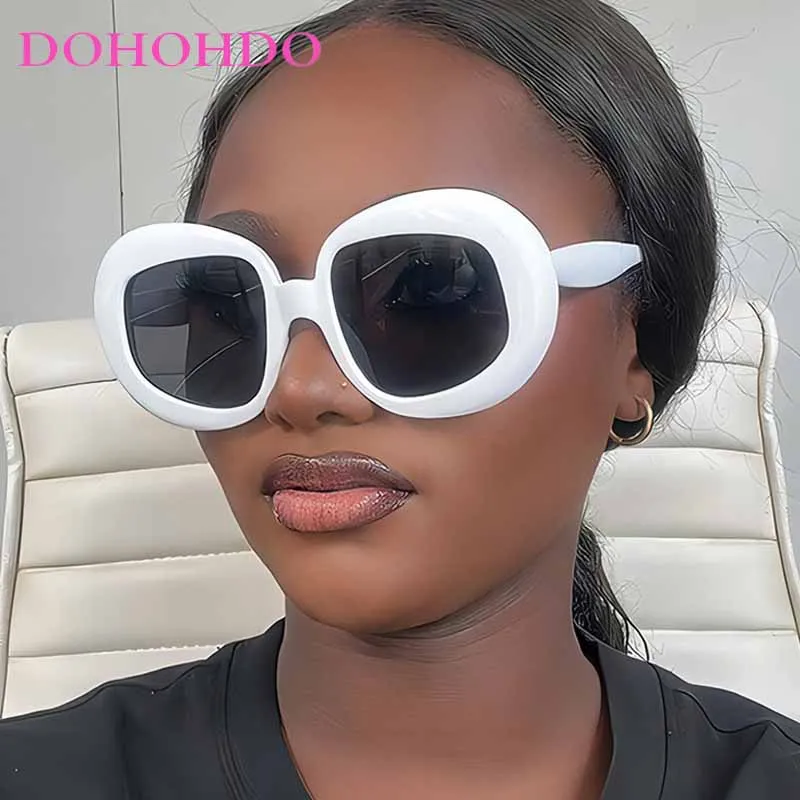 

Vintage Oversized Oval Sunglasses Unisex Big Frame New Fashion Brand Designer Outdoors Summer Traveling Shades Sunglasses UV400