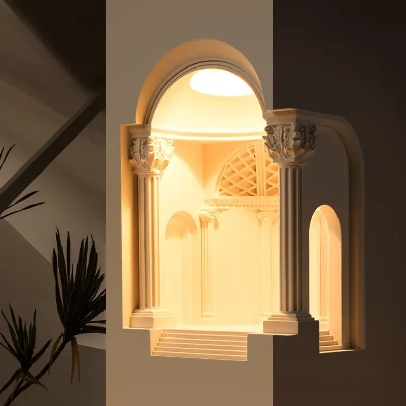 Modern LED Corner Wall Lamp with Motion Sensor for Hallway Staircase Ambient Lighting Decorative Niche Light Fixture Home