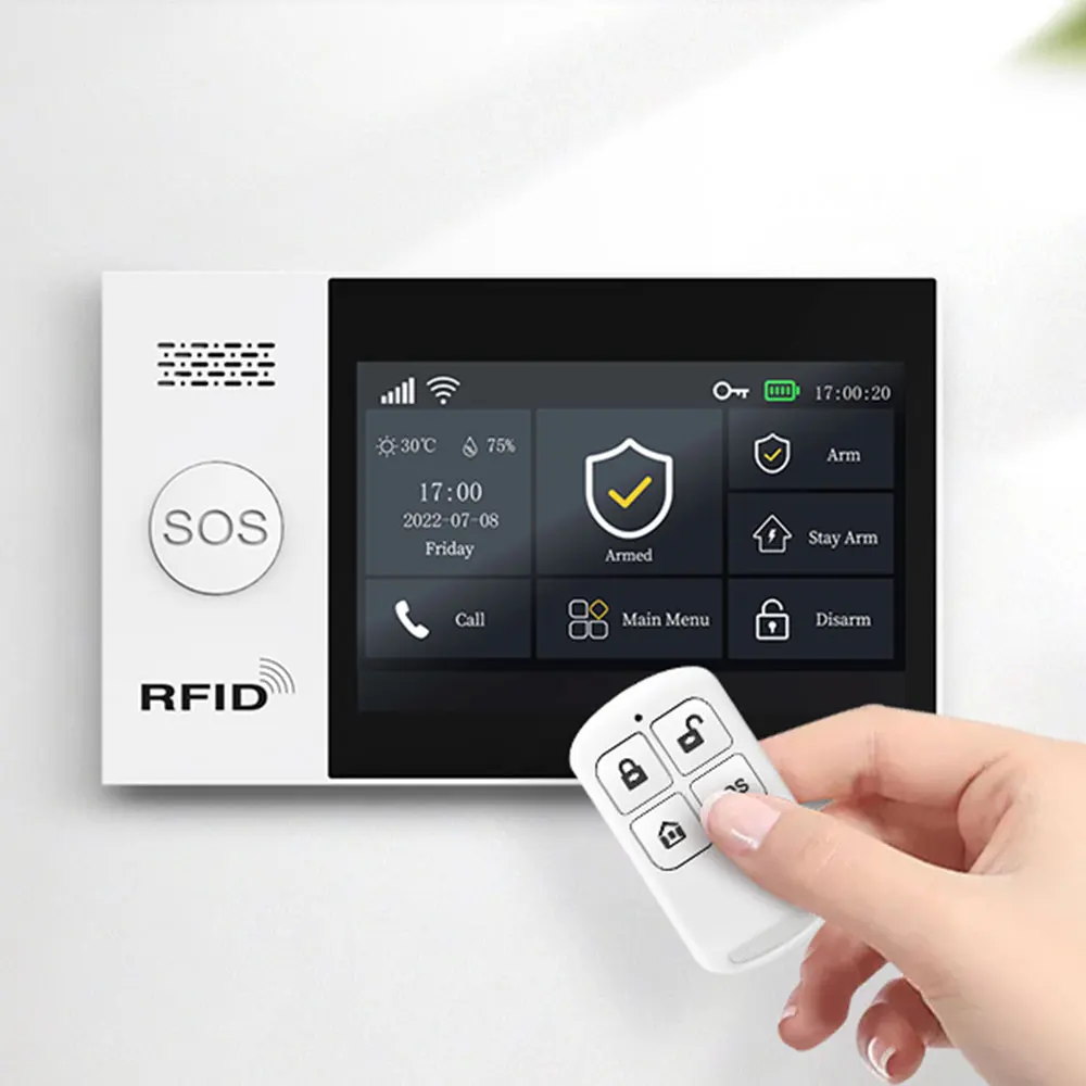 GSM Smart Life Tuya Wifi 4G Security Alarm System 433MHZ ทํางานร่วมกับ Alexa Home Burglar Motion Detector เซ็นเซอร์ประตู