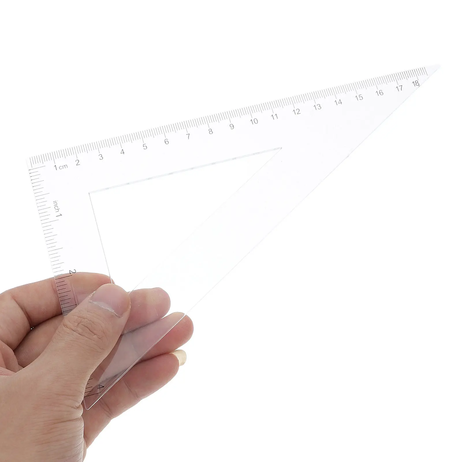 8Pcs Transparent Geometry Ruler Set Clear Protractor Straight and Triangle Rulers for School Math Drawing and Measuring
