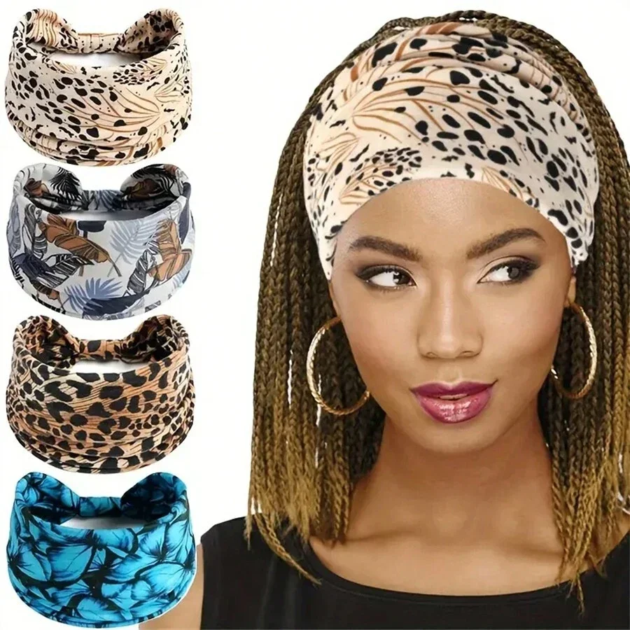 

Stylish Women Headband Elastic Breathable Sweat Absorbing Turban Hair Band For Yoga Running Fitness