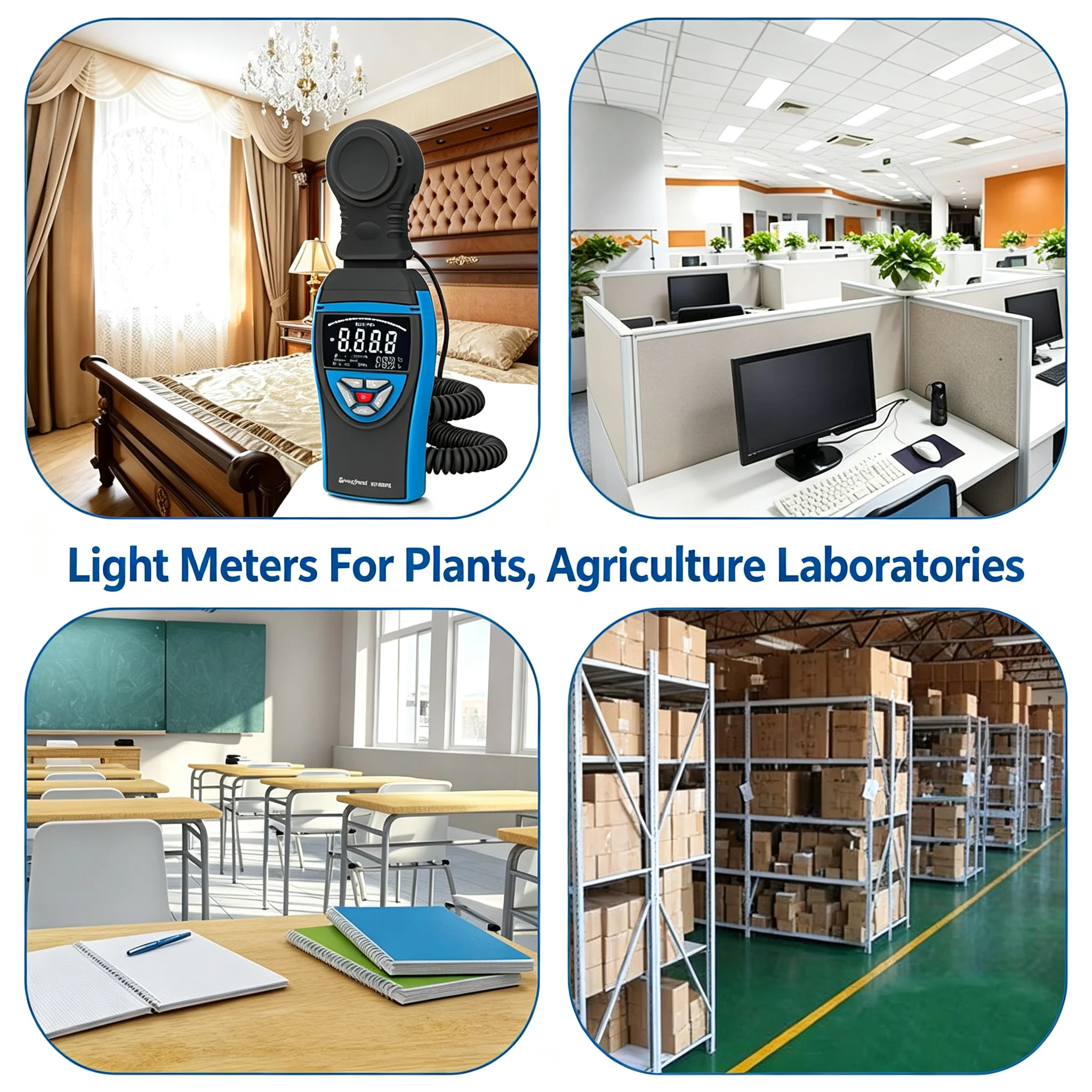 8801C Digital Light Meter 0-400000 Lux,180°Rotatable Probe Lux FC Tester Data Logging for Electrician Home Industrial Greenhouse