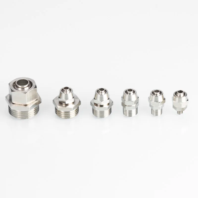 304Pneumatic quick insert stainless steel threaded straight through quick connector PC4 6 10 12 PC8-02 M5 01 03 04