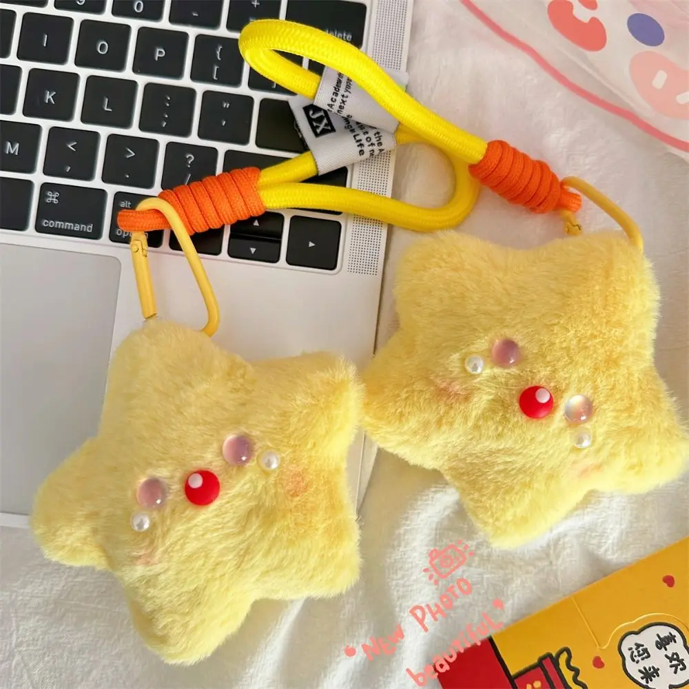 Lovely Soft Squeeze Plush Keychain Cartoon Versatile Squeak Star Doll Plush Stuffed Keyring Siamese Cat Keyring Birthday Gift