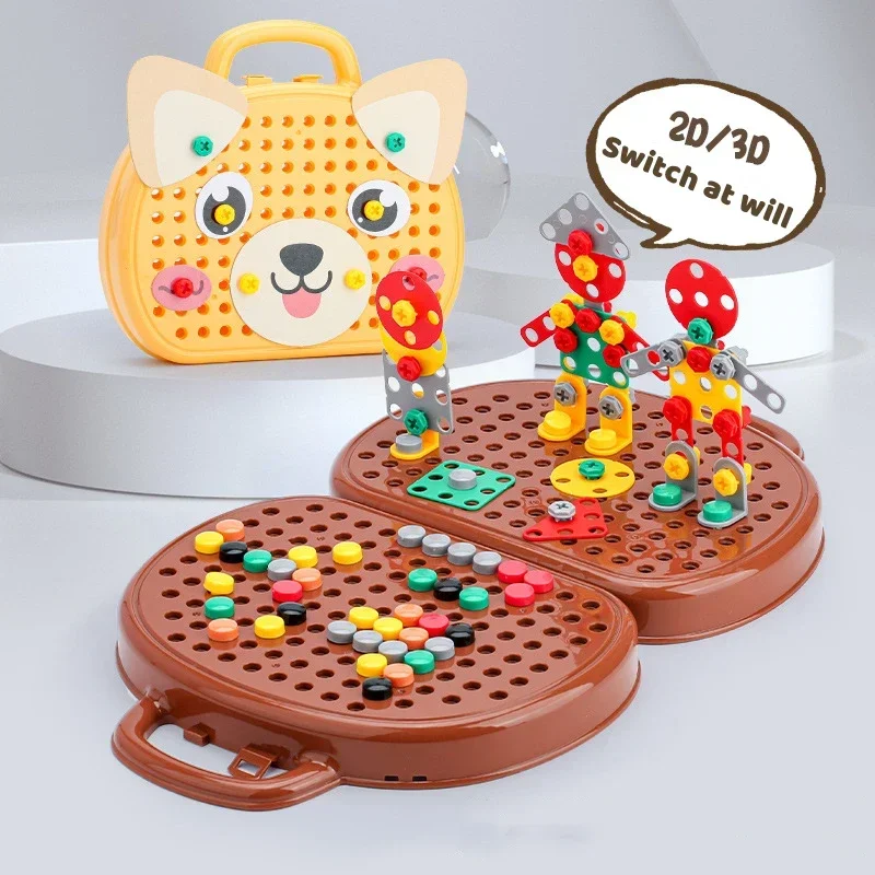 Children's Electric Drill Screw Toolbox Game Toys,Kids Tool Set for 4-6-yearold,Educational Toys Pretend Play Tool Toy for Kids