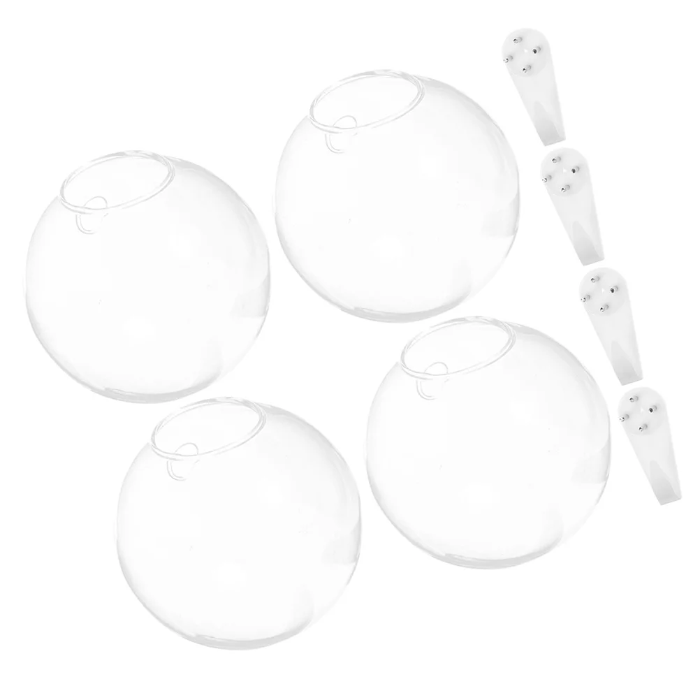 

1Set Wall Hanging Glass Flower Vase Smooth Modern Style Hydroponic Bottle for Indoor Plants Balcony Decor Glass Vase