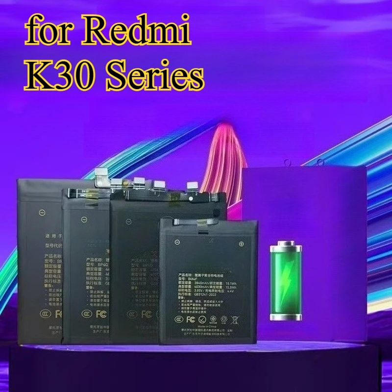 

Сменный аккумулятор емкостью 4600 мАч для серии Redmi K30, совместимый со встроенным литий-ионным аккумулятором K30 5G/K30 Pro/K30 Ultra