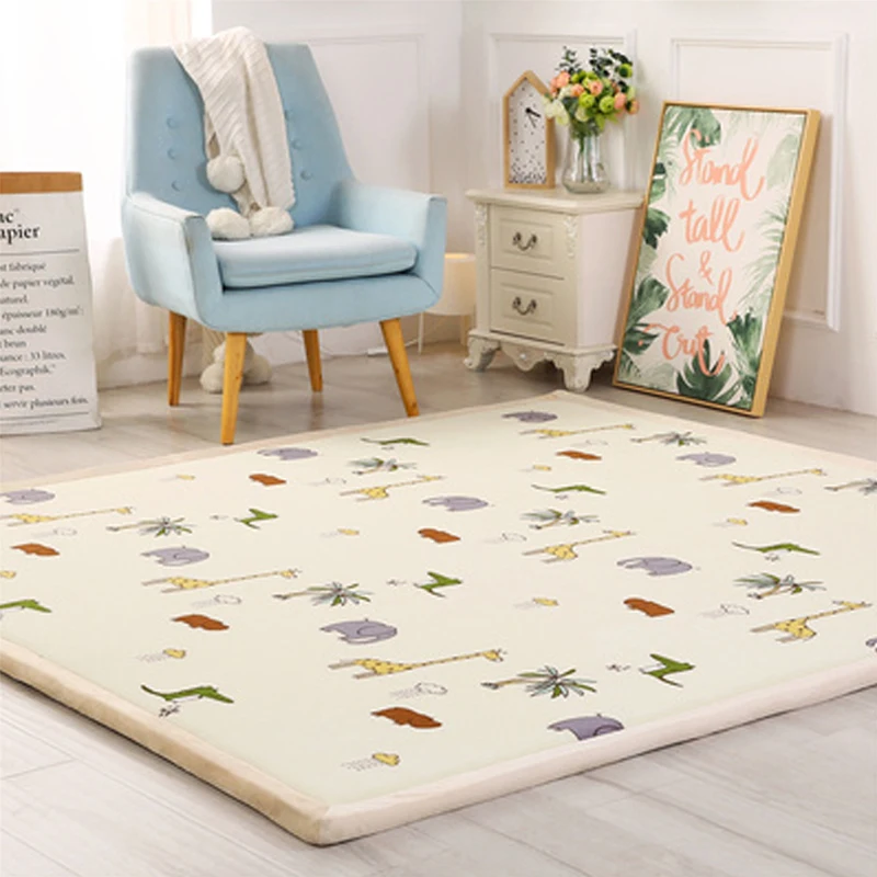 Thicken Coral Fleece Velvet Tatami Floor Mats Large Carpets Bedroom Carpet Children Climbed Playmat Home Mattresses Floor Mat