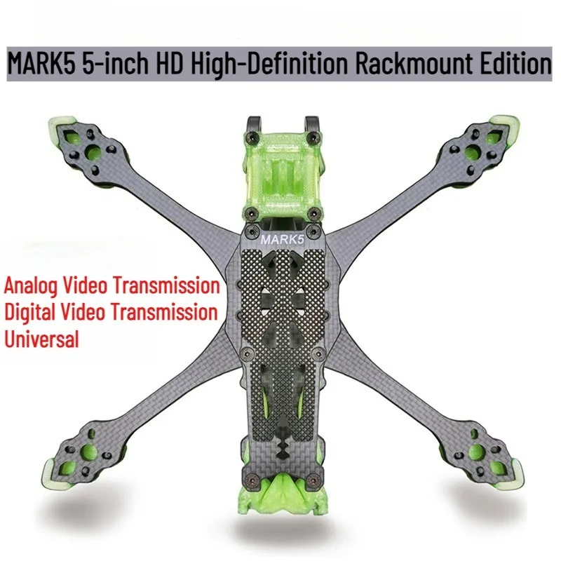 

MARK5 HD FPV Frame 5-inch 3K Carbon H-Type Compatible with Multiple FC/Motors for DJI HD Digital Long Flight Time DIY PartsGift