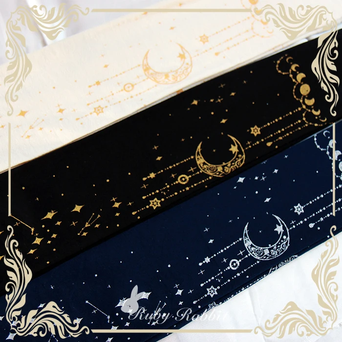 Japanese Style Lolita Printed Pantyhose Black Gold Stockings Women Slim-fit Tights Fashion Stockings Spring and Autumn