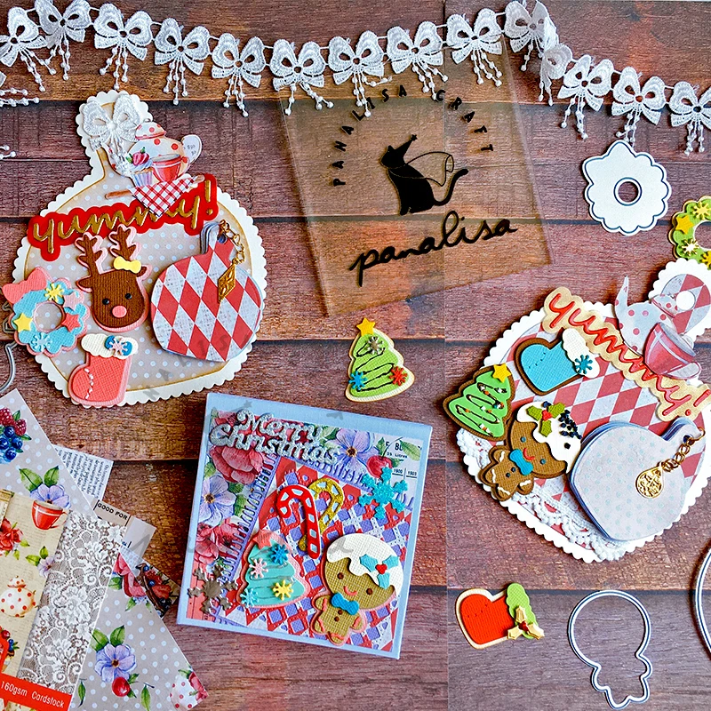 Panalisacraft Christmas gingerbreadman biscuit cookies Metal Cutting Dies diecut scrapbooking Album Paper Card Craft Embossing