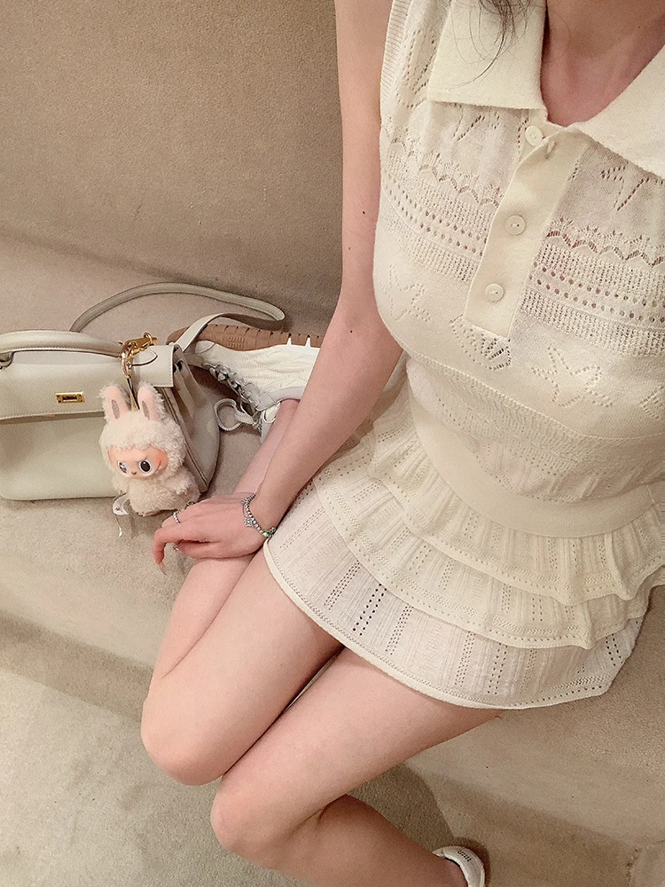 

Soft And Fine 00 Wool Knitting Season Hook Flower Set Korean Sle Slim Fit Women's Woolen Knitted Sweater Summer New Arrival