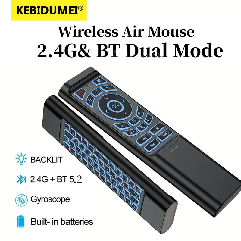 2.4G Remote Control Air Mouse 7 Color Backlit IR Learning Mini Keyboard Dual Mode Bluetooth Wireless Control For Smart TV Box PC