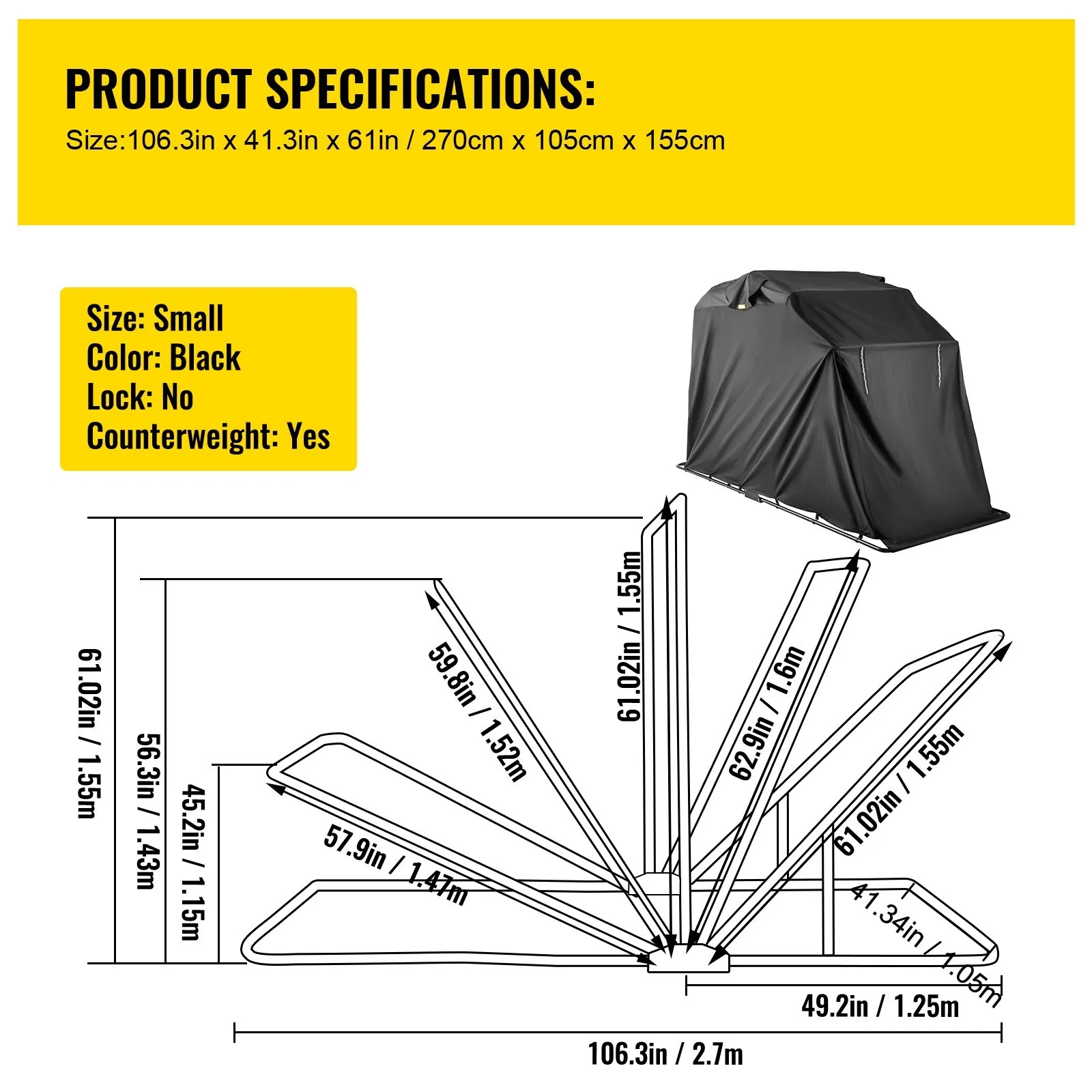 Motorcycle Shelter Shed Strong Frame Motorbike Garage Waterproof Motorbike Cover Tent Scooter Shelter 120055 Hoods For Vehicles