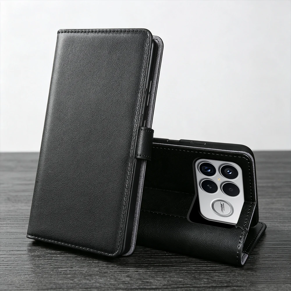 Genuine Real Leather Flip Cover Case For Xiaomi Poco F8 Ultra F8Ultra F8Pro M6 Pro 4G POCO C85x Phone Cases Wallet Coque Shell