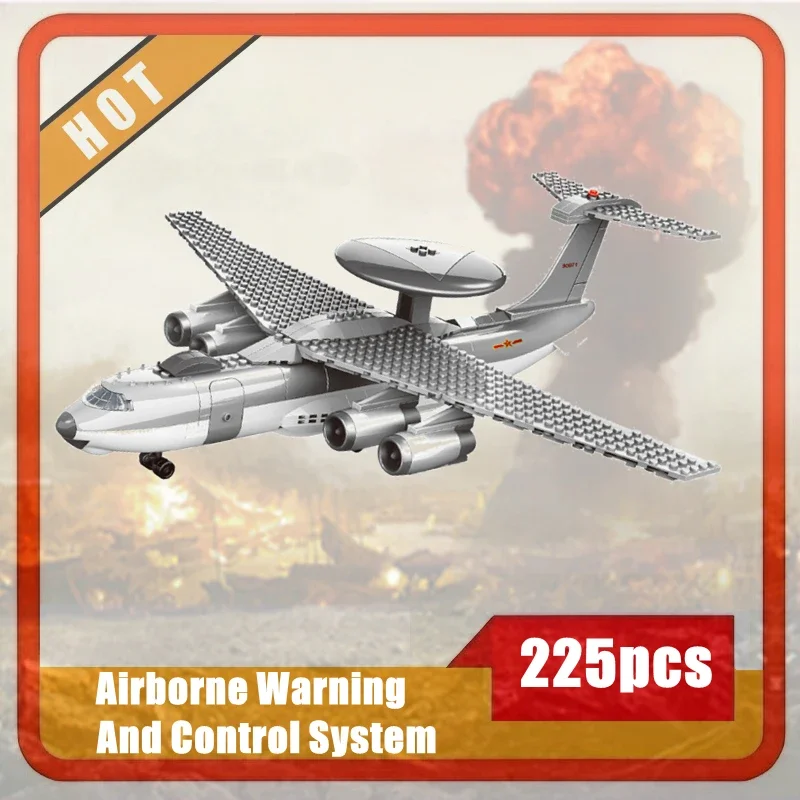 225pcs/set Airborne Warning And Control System Model Fighter Assembling Building Block Bricks Educational Toys Children Gift