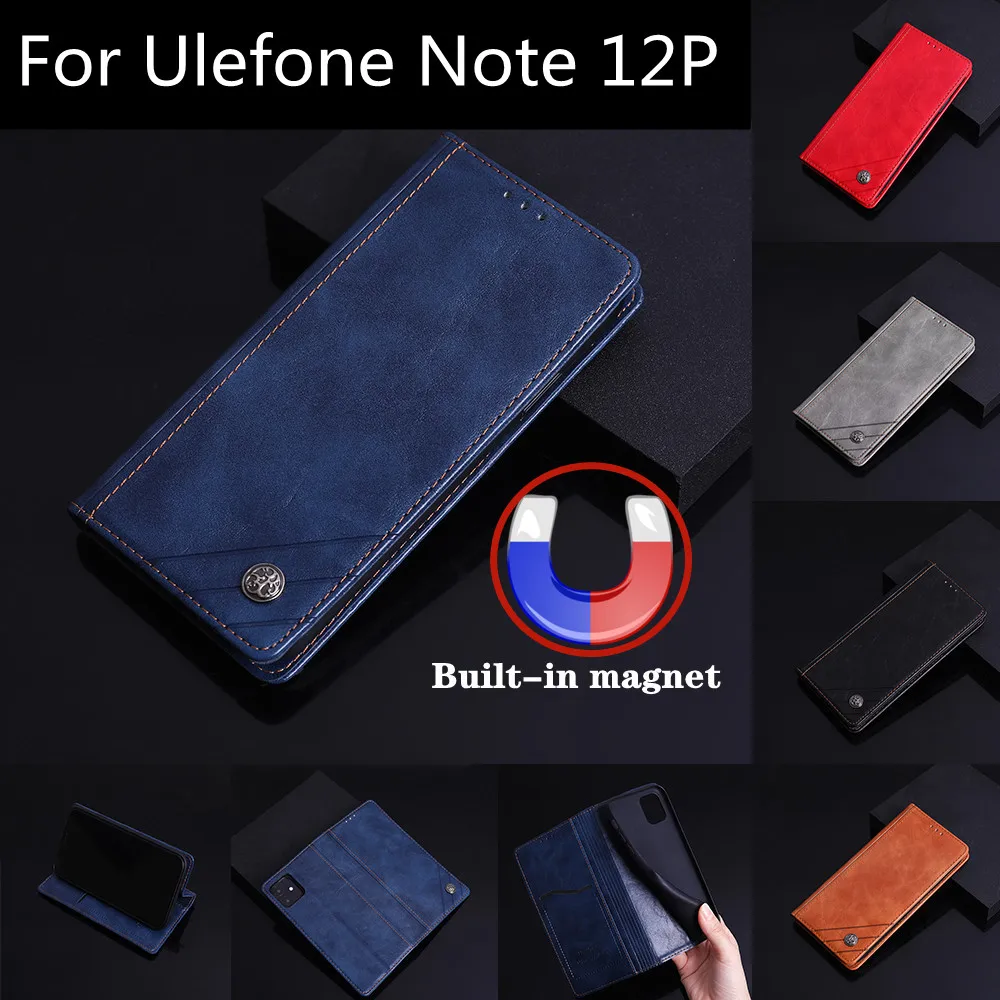 For Ulefone NOTE 12P Case NOTE12P Cover Magnetic Card Flip Leather Phone Shell Book For Ulefone NOTE 12P Case Back skin Wallet