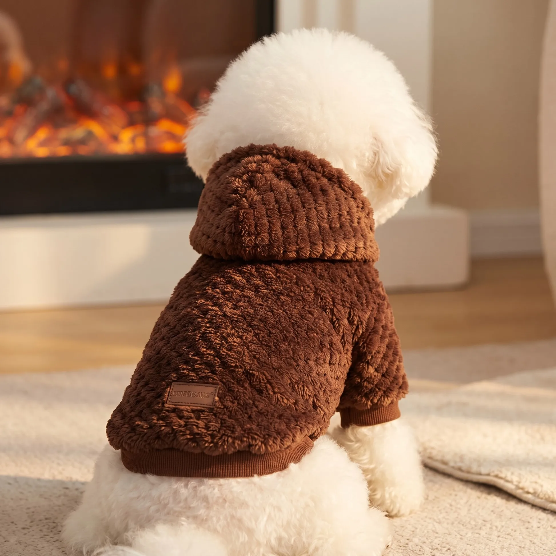 Weicher Polarfleece-Haustiermantel mit Kapuze, warmes Karodesign, ideal für kleine und mittelgroße Hunde, Katzen, Welpen, für den täglichen Gebrauch im Herbst und Winter. – Detail 13