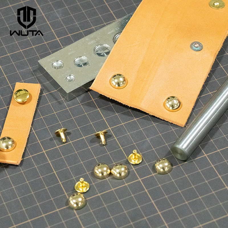 WUTA Leather Craft Mushroom Nail Setter Tool Kit & Steel Handmade DIY Leather Installation-9 Sizes Available (Up to Your Choice)