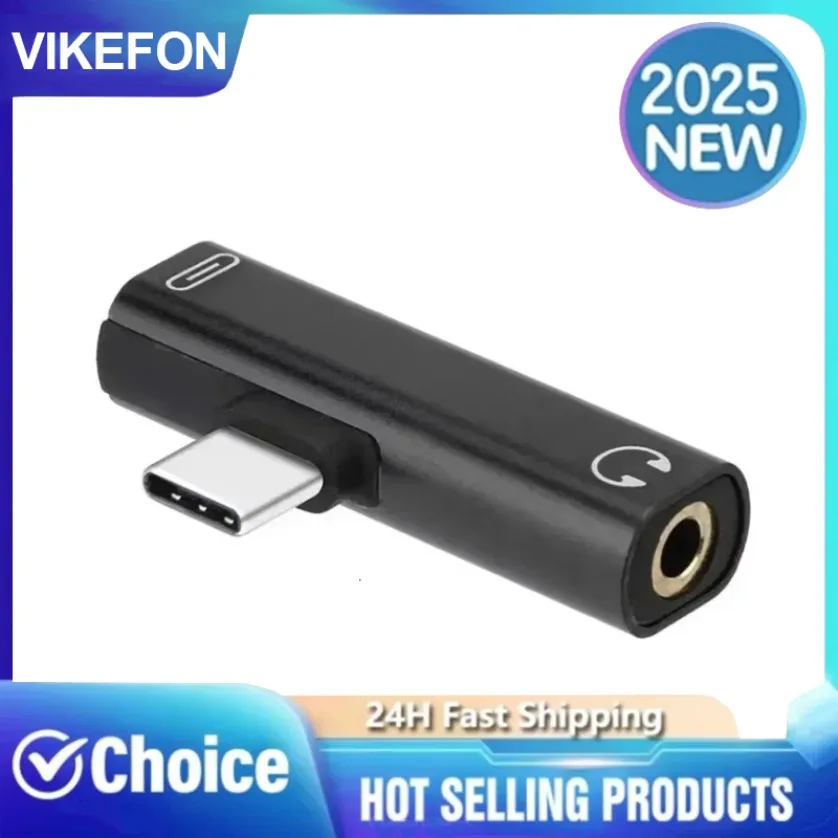 VIKEFON USB C a 3,5 MM Jack adaptador de Audio para auriculares convertidor de carga 3,0 a tipo C OTG para MacbookPro no compatible con Sumsang