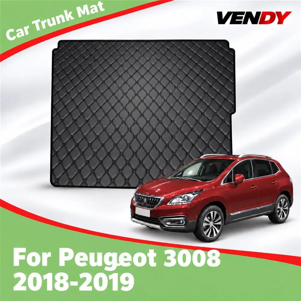 Car Trunk Mat Fit For Peugeot 3008 2018 2019 Trunk Carpets Pads Auto Interior Accessories