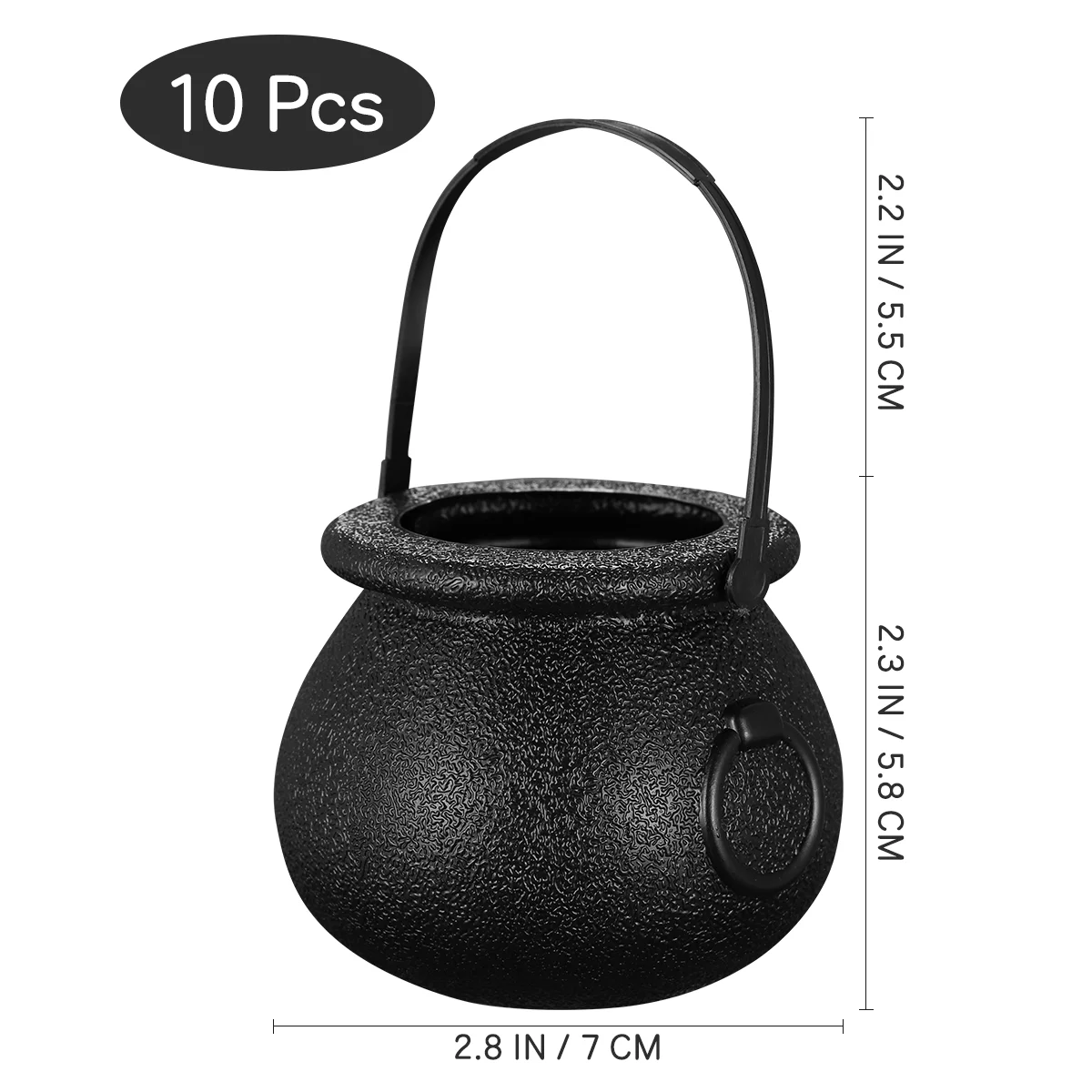 Candy Bucket for Halloween Trick Treat Skull Witch's Cauldron Holder Party Favors Set