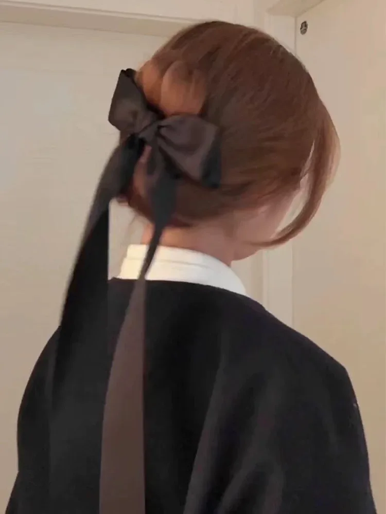 Süße Haarspange mit Schleifenband für Mädchen, romantischer, modischer Haarschmuck im französischen Stil, Haarspangen für Damen, niedliche Haaraccessoires. – Detail 6