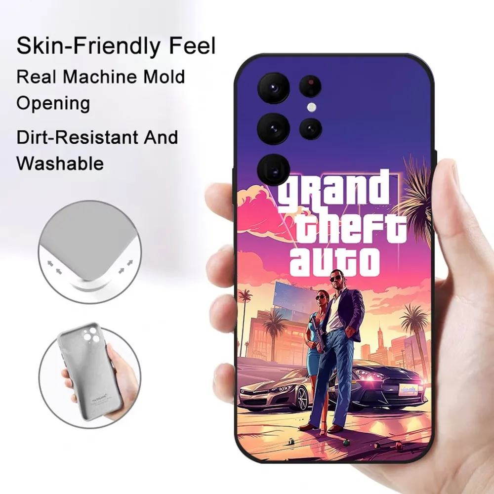 Grand T-Theft A-Auto Phone Case For 16 15 14 13 12 11 PRO MAX PLUS Mini TPU Soft to Skin-friendly case