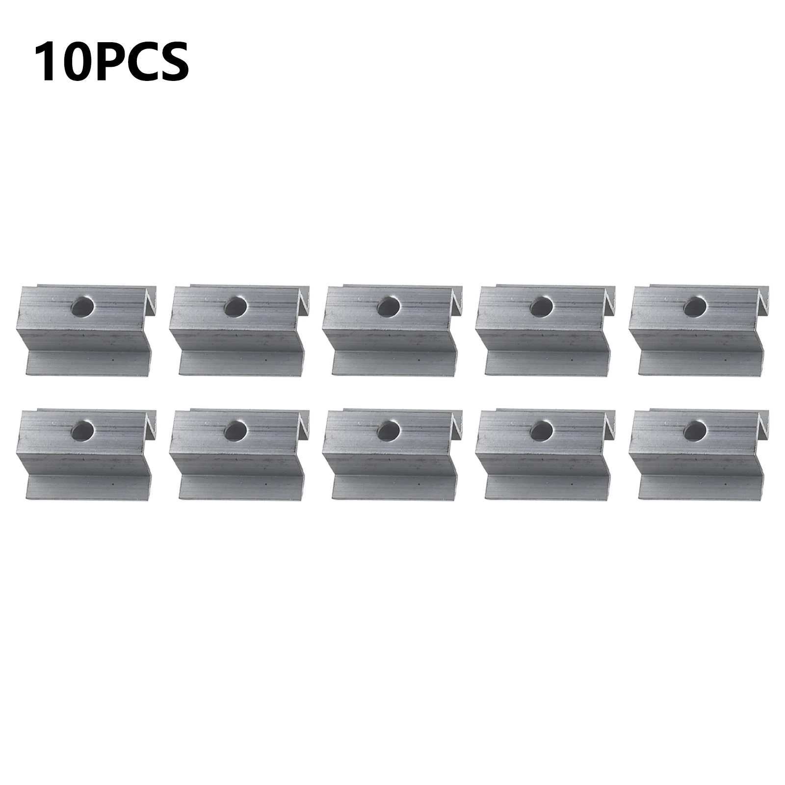 10Pcs Aluminum Alloy Solar Middle Clamp for Photovoltaic Panel Mounting Applications For Frame Thickness 25-50mm