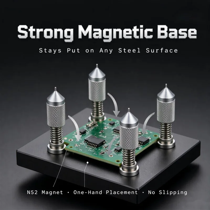 PCB Holder Strong Magnet Circuit Board Fixture with Adjustable Compression Spring Hands Free Soldering Helping Hands BGA Tools