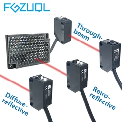 Compact Photoelectric Sensor Switch Through-beam Retro-reflective Diffuse-reflective NPN/PNP Detection Range Adjustable TR3