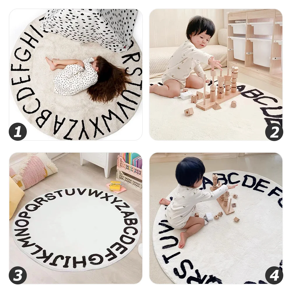 

Round Area Rug Non Slip Floor Mat Cushion Carpet Decoration for Children's Room Bedroom Living Room Home Supplies