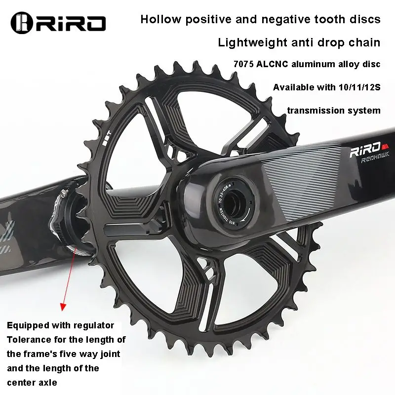 RIRO Mountain Bicycle Full Carbon Fiber crank Tooth Disc DUB29mm Direct Mount GXP Ultra Light Power Meter crank