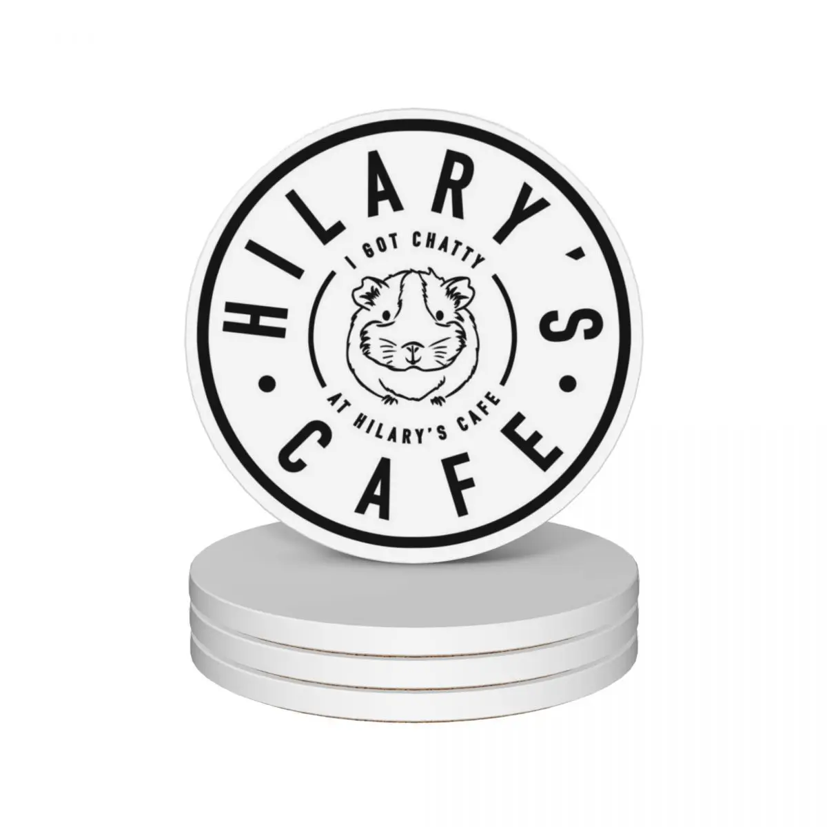 

FleaBag - Hilary's Cafe Ceramic Coasters (Set of 4) for cups set cute kitchen supplies Coasters