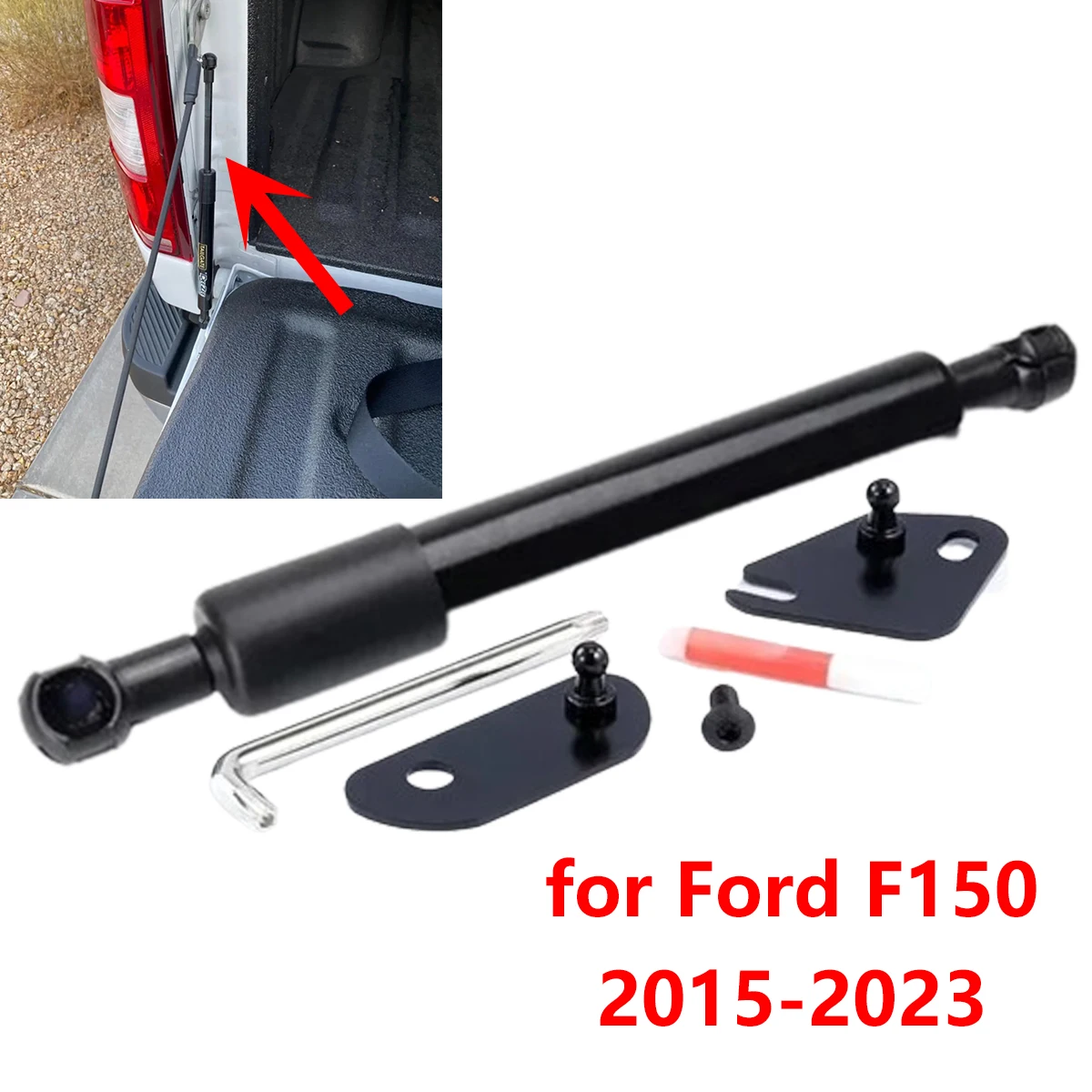 Car Rear Tailgate Assist Damper Strut Hydraulic Rod Slow Down Easy Up for Ford F150 2015-2023 F250 F350 Super Duty 2017-2023