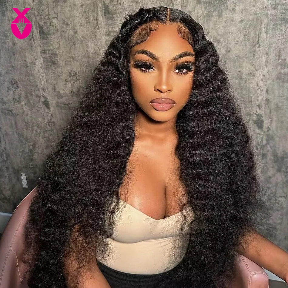 

32 34 Inch Curly Brazilian Human Hair Wig HD Lace 13x4 Full Lace Front Wigs Kinky Curly Transparent Lace Wig For Black Women