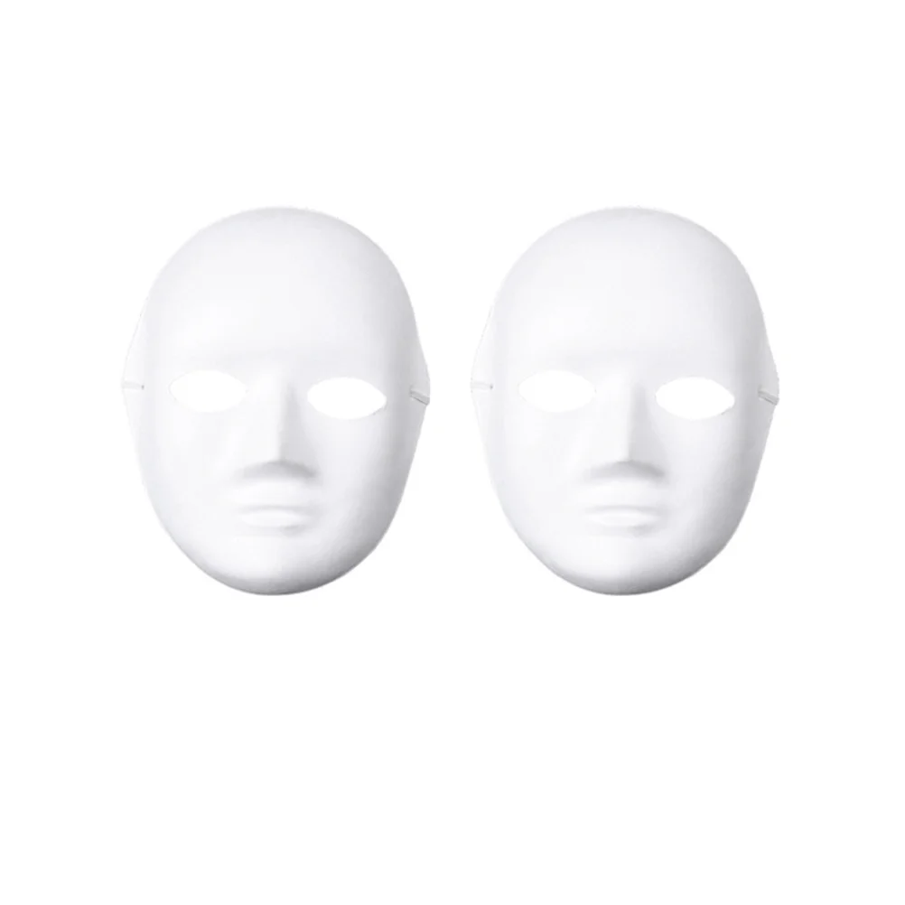

4pcs Paper Pulp Diy Blank White Masks For Adult Face Painting Halloween Costume Party Scary Ghost Mask Masquerade Carnival Props