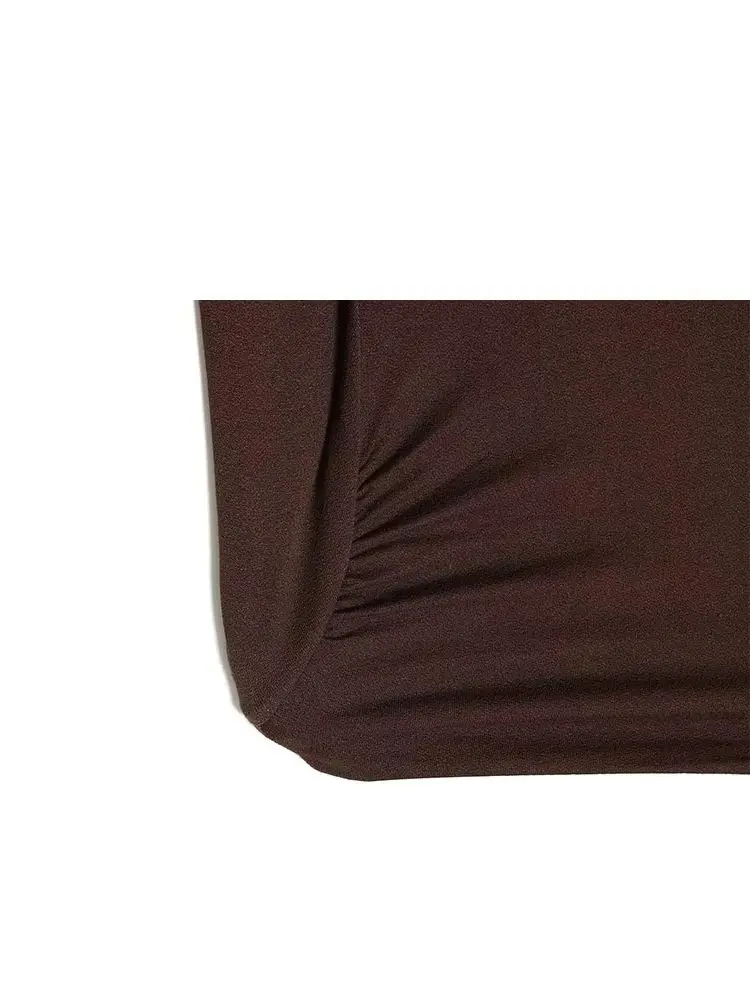 

HH женская весенняя модная футболка с воротником-лодочкой и длинными рукавами, асимметричный подол, складки, кружевное украшение, женские элегантные шикарные повседневные топы