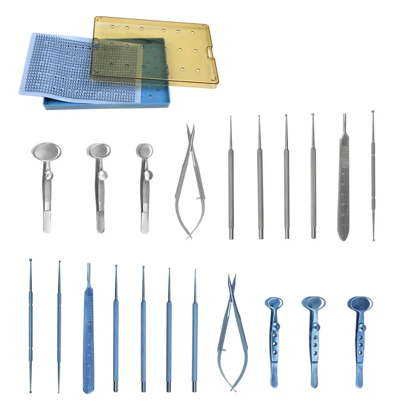 

Ophthalmic Chalazion Curette Set Sterilising Trays Box Ophthalmic Instrument Titanium Alloy/Stainless Steel