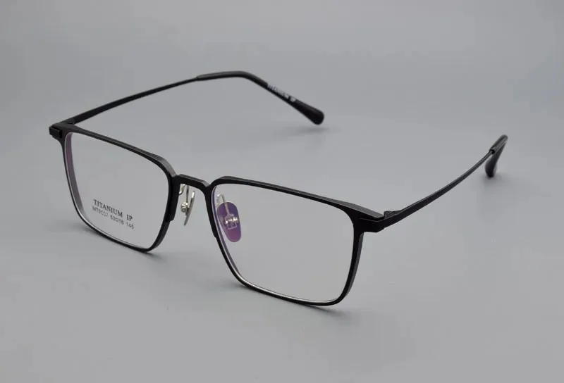 Ultraleichte Vollformat-Brille aus reinem Titan, Aluminium, Myopie für Männer, optische Brillen mit Sehstärke, hochwertig, 53 18 – Detail 13