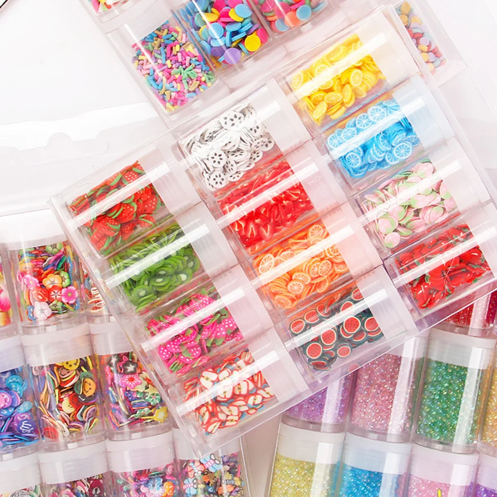 

12 Boxes Fruit Nail Art Slices Polymer Clay Charms for DIY Manicure Decorations Cellphone Craft Beauty Accessories
