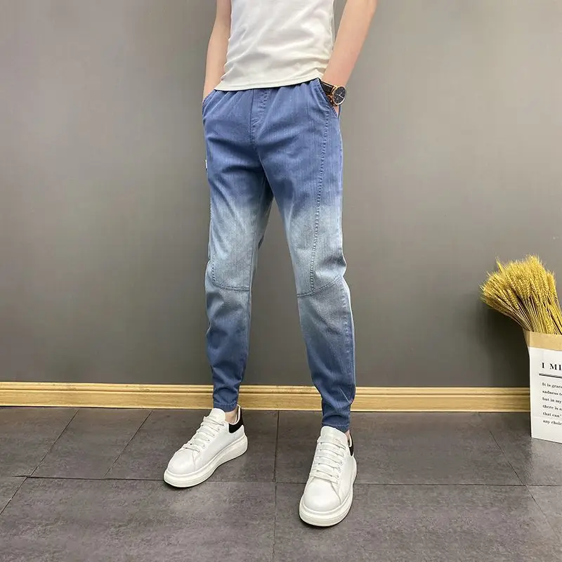 

Summer Jeans for Men Designer 2025 Trend Luxury Autumn Clothing Clothes Y2k 2000s Cheap Soft Man Cowboy Pants Trousers Gradient