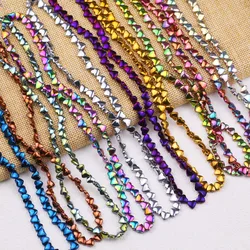 Natural Stone Peach Hearts Hematite Spacers Colorful Loose Beads For Jewelry Making DIY Love Bracelet Findings Accessories 6MM