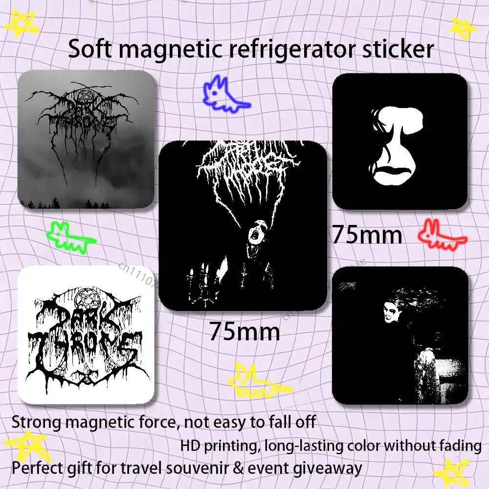 D-Darkthrone B-Band Black Square Plastic Fridge Magnet, for Magnetic, No Trace Left, Durable, Smooth and Textured