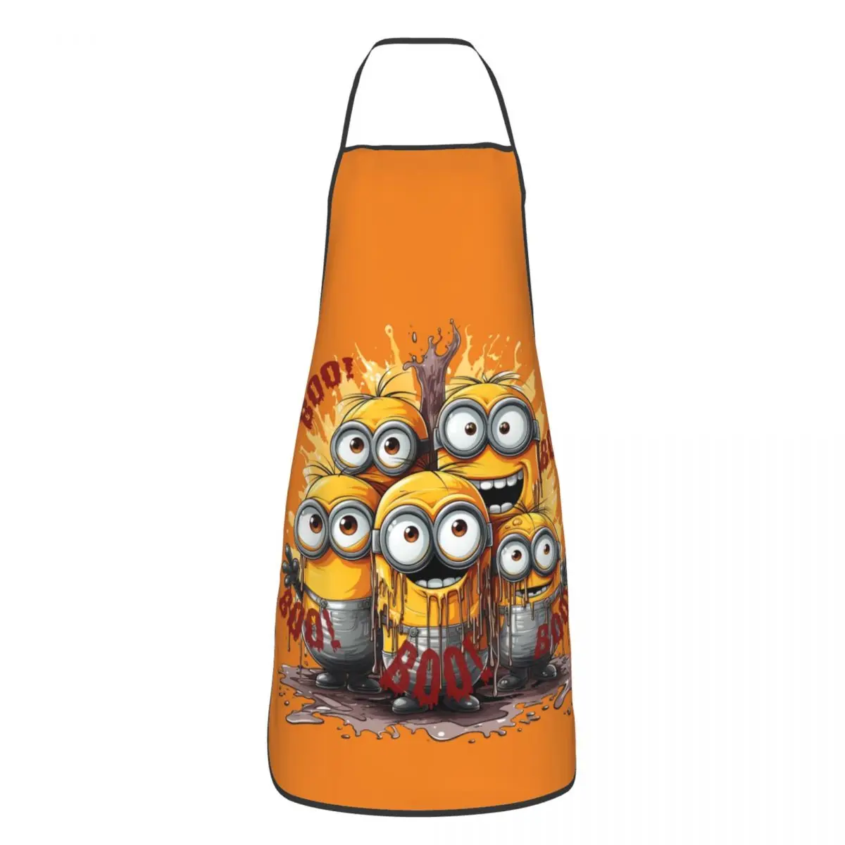 Custom Unisex Minions Halloween BOO Kitchen Chef Cooking Baking Apron Men Women Tablier Cuisine for Painting