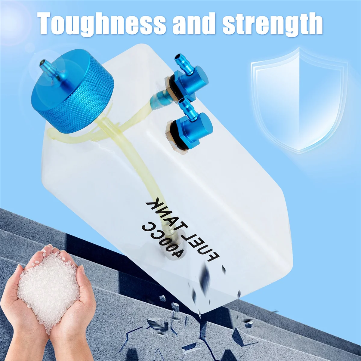 

【Падение цены】Топливный бак Бензин Прозрачная пластиковая бутылка 400CC с ЧПУ для радиоуправляемого газового и нитро самолета