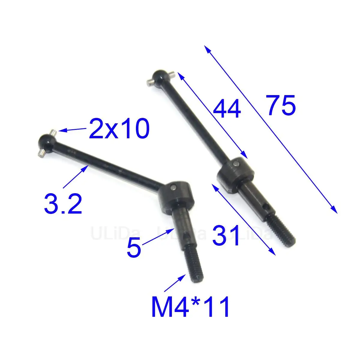 3RACING SAK-D535 Swing Shaft Set 44mm For 1/10 SAKURA D5S CS 417 UL TB03 RC Car