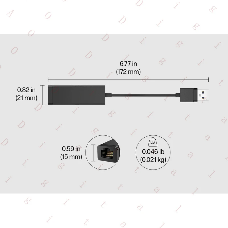 GO-  for HP USB 3.0 to Gigabit RJ45 Adapter G2